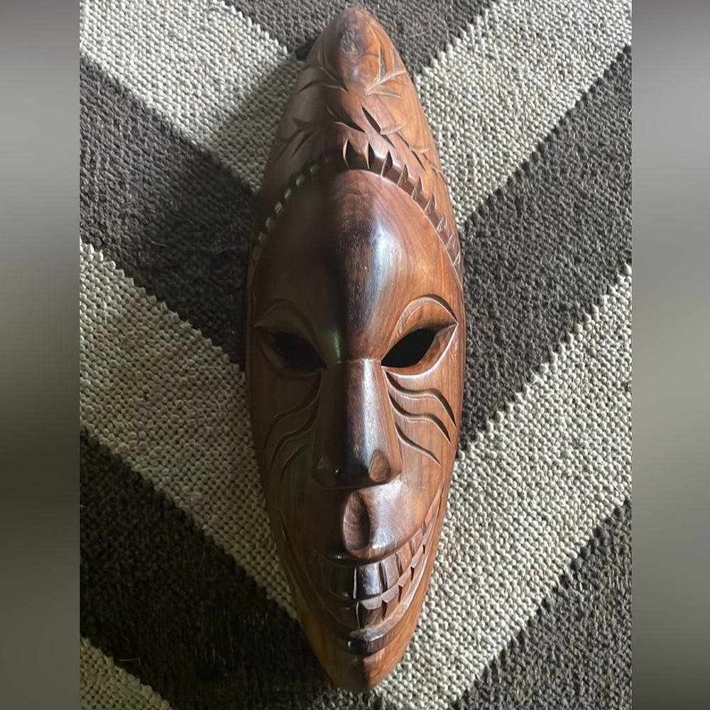 Vintage Fiji Handmade Wood Mask